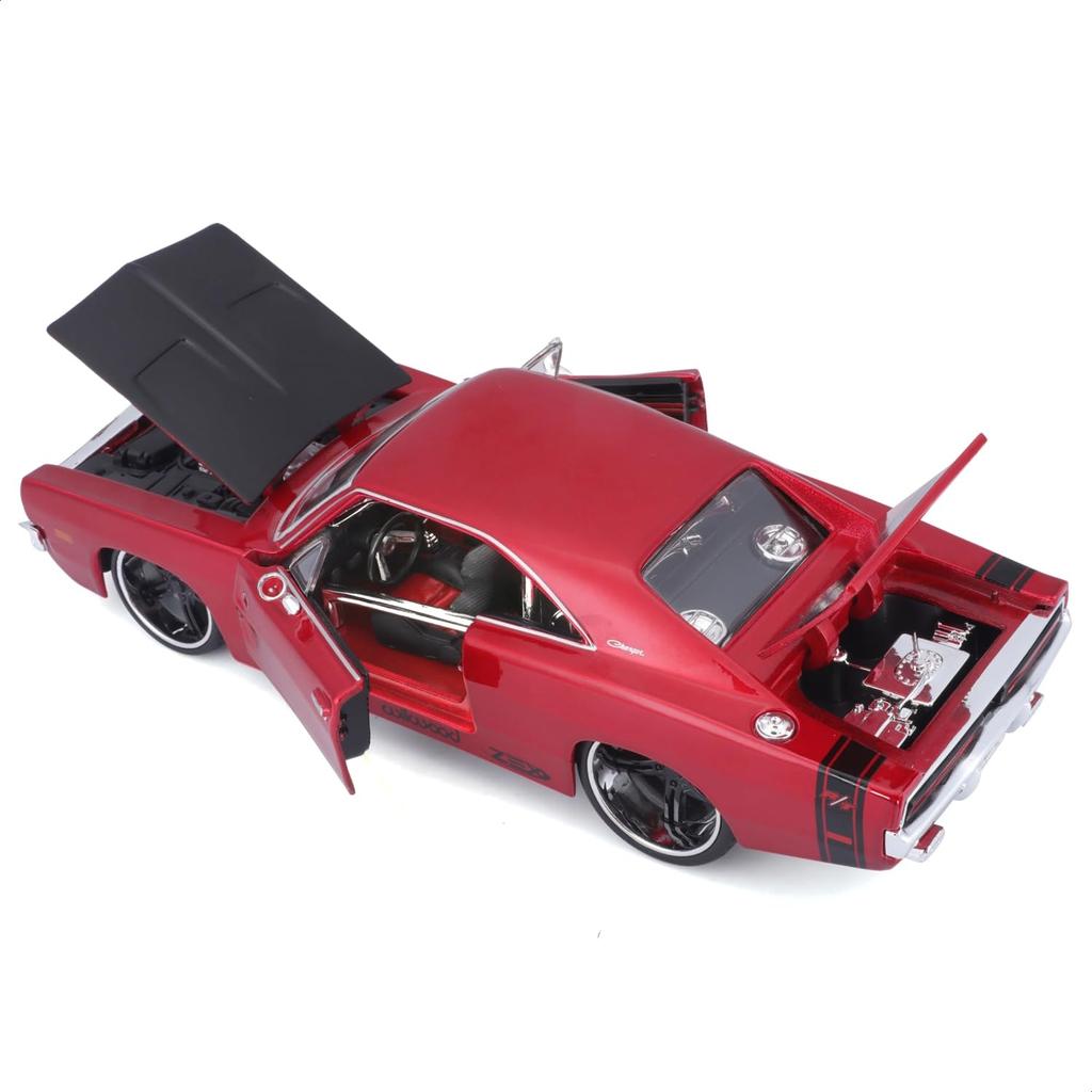 Maisto Scale Dodge Charger 1969 Red Custom Classic Muscle Series Diecast Model Finished 32537 1/25 R/T / Car, Product,