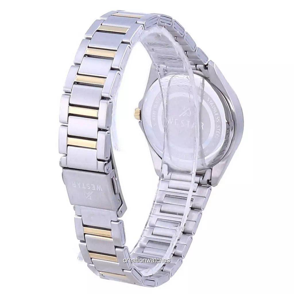 Westar Cadran Champagne Cuarț din oțel inoxidabil în două tonuri 40212 CBN 102 Ceas de damă