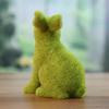 Flocked Rabbit Fairy Garden Statue Figurine Yard Bunny Sculpture Indoor and Outdoor Office Hotel