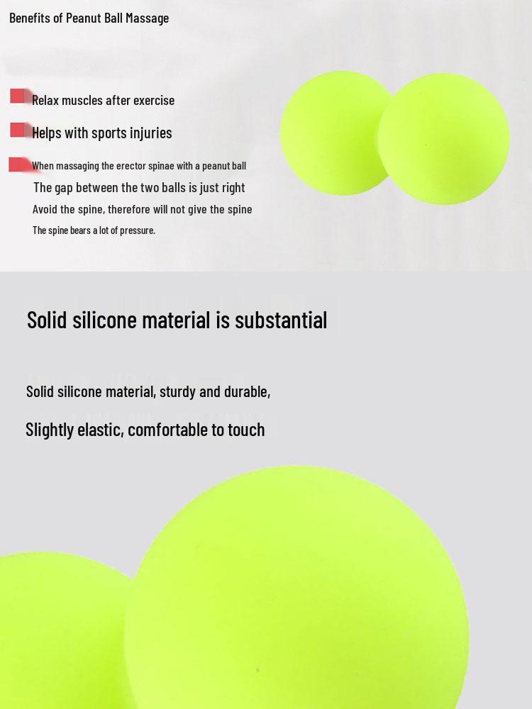 Silicone Muscle Relaxation Massage Ball - Solid Fitness & Training Peanut Ball for Foot Sole