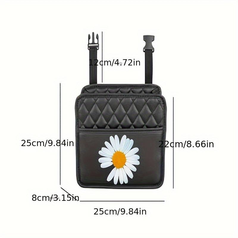 1PC Little Daisy Car Seat Storage Car Garbage Can Waterproof, Durable, Large Capacity
