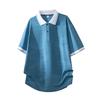 Summer Ice Silk Short Sleeve T-shirt Men's Loose Half Sleeve T-shirt Ice Silk Thin Collar Polo Shirt