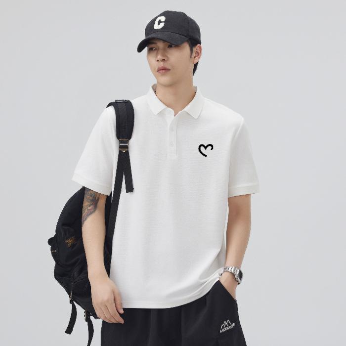 Summer Thin Three-dimensional Silicone Printed Short-sleeved POLO Shirt Men's T-shirt Top