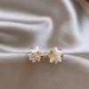 Design Inspired Pearl Pentagram Star Micro Inlaid Zircon Stud Earrings Sweet and Elegant Jewelry Accessories for Women in