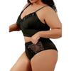 Black Thin Plus Size Sexy Lingerie Set Plus Size Bra Big Chest Small Gathered Lingerie Bra Set