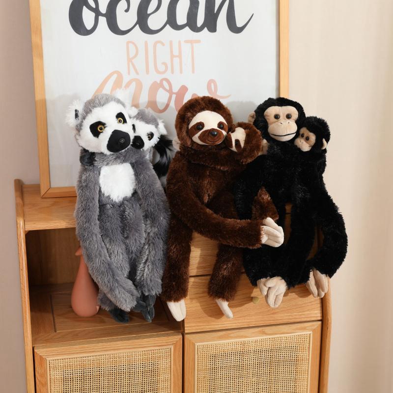50/70cm Simulation Long Arms Monkey Plush Doll Mother Child Lemur Sloth Orangutan Plush Toy Home Decoration Gift For Children