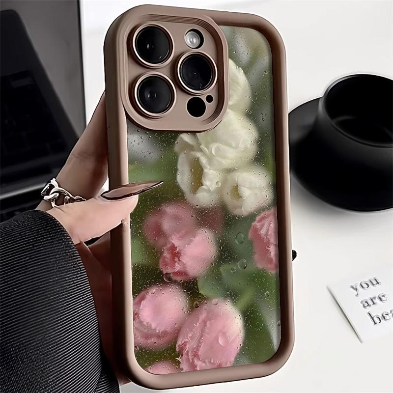 Soft Silicone Phone Case For Samsung Galaxy S25 Ultra S24 FE S23 Plus S22 S21 FE S20 FE Shockproof Flower Painted Funda Cover