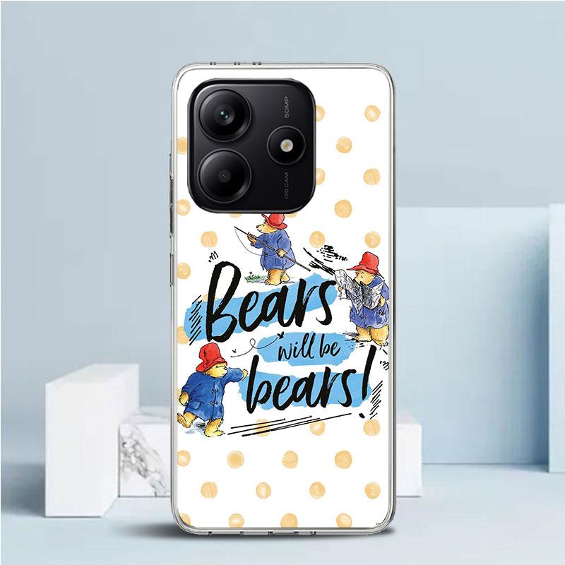 Cute P-PaddingtonS Bear Soft Cover for Xiaomi Redmi Note 15 14 13 12 Pro Plus Phone Case 14S 11S 11T 11E 10S 10 4G Pattern Shell