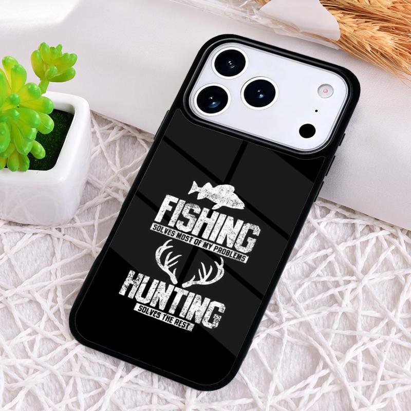 Hunting Animal Fishing Man Phone Case for iPhone 17 Air 16 15 11 12 14 13 Pro Max Shockproof Cover