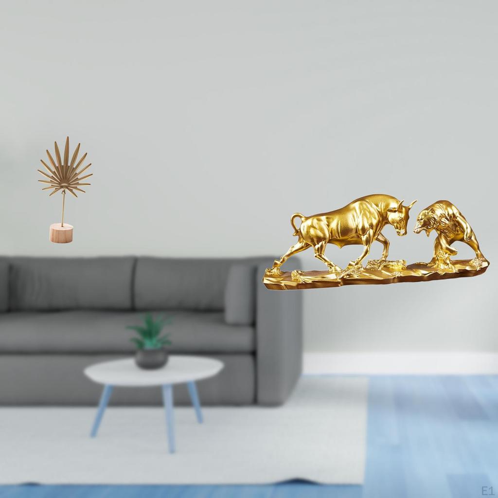 Nordic Creative Metal Bull Sculpture Abstract Shaped Figurine Modern Artwork Animal Statue for Table