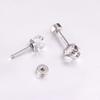 Accessories Colorful Square Diamond Screw Plug Earrings Simple Geometric Colored Diamond Pat Plug Earrings Stainless Steel Earrings