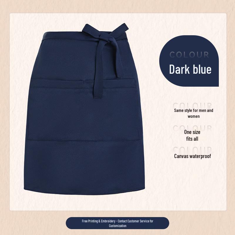 Custom Waterproof Canvas Waist Apron with Logo for Catering, Milk Tea Shops, Baristas