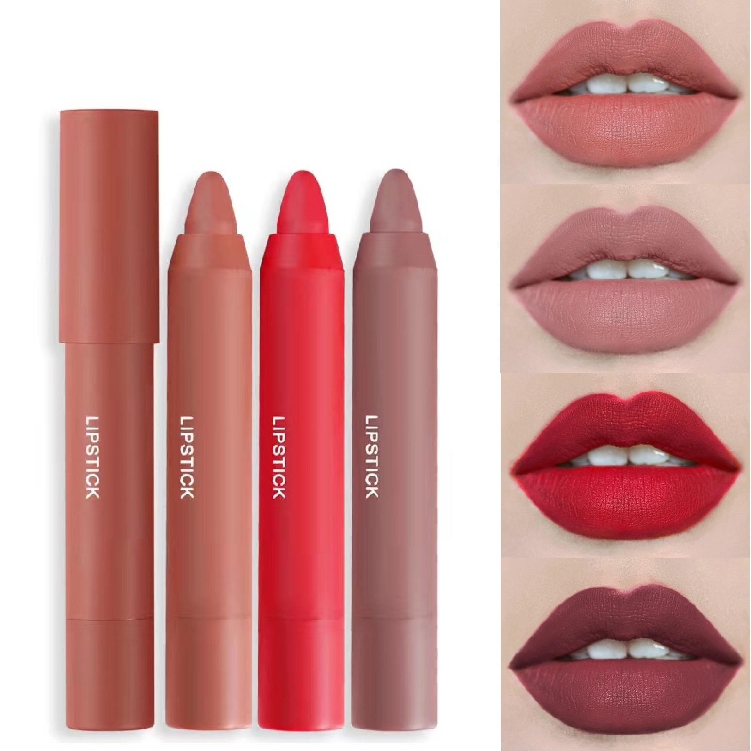 

Матовая помада, долговечная бархатная помада для губ, водостойкий карандаш для губ, красный, розовый карандаш для губ, милая корейская косметика для макияжа губ