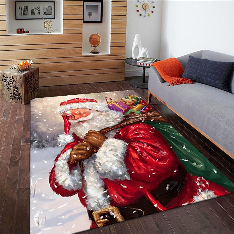 Santa Snowman Friendship  Carpet, Kitchen Rugs, Yoga Mat, Non-Slip Mats, Rug for Bathroom, Living Room bedroom, Camping Rugs Christmas Gift