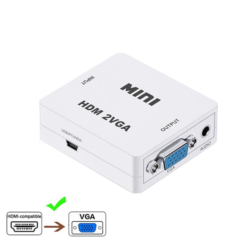 

Адаптер HD 1080P VGA-HDMI Конвертер HDMI-VGA с аудиоинтерфейсом HDMI-совместимый адаптер для ноутбука Xbox360 DVD PS3 ПК