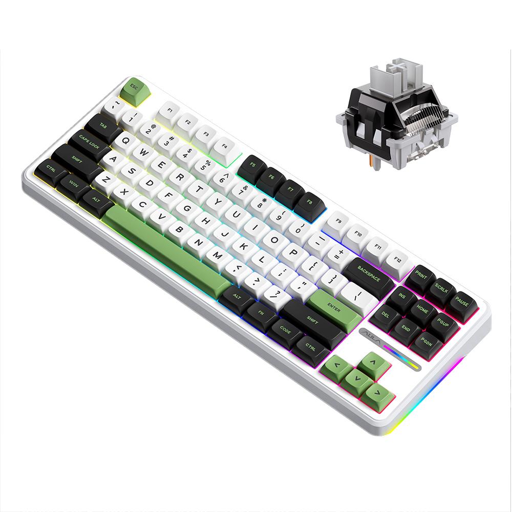 AULA F87 Mechanische Tastatur Kabellos Gasket-Struktur Tastatur mit Drei-Modus-Konnektivität 87 Tasten Geringe Latenz Gaming