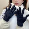 Women's Winter Mink Velvet Gloves Thermal Cold Proof Five Finger Mittens Anti-cold Outdoor Plush Gloves Thicken Warm Mitten