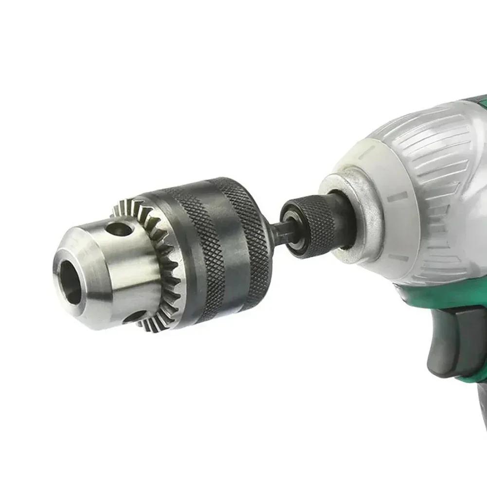 1.5-13mm Precise Drill Chuck Converter 1/2"-20UNF Thread Quick Change Adapter SDS-Plus Round Shank 3-Jaw Key Drill Chuck