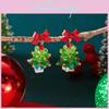 Christmas Jewelry Girls Alloy Red Bow Christmas Tree Earrings With Sparkling Decor For Holiday Fashion