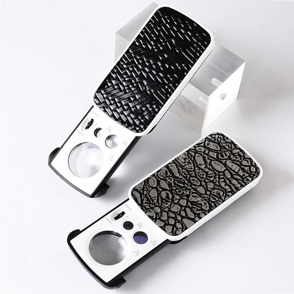 30X 60X 90X Magnifying Glass UV LED Jewelry Appraisal Reading Monocle Magnifier Reading Jewelry Appraisal Repair Tool Gift