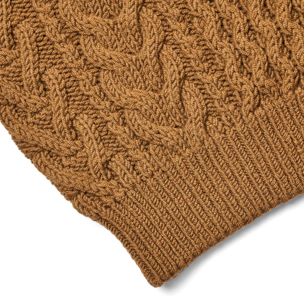 VERNO Fisherman Turtle-Neck Knit Camel