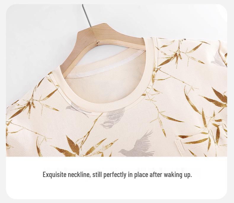 Women's Spring/Summer Short Sleeve Cotton Pajamas Set - Lightweight, Casual Style for Indoor/Outdoor Wear