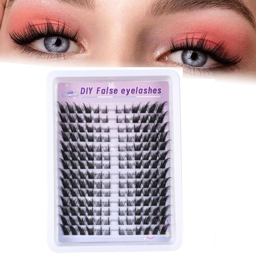 MAYCREATE® Cat Eyelash Clusters Varied Length Individual Eyelash Clusters Fluffy Winged Eyelashes False Eyelashes Non-sticky DIY Cat Party Makeup