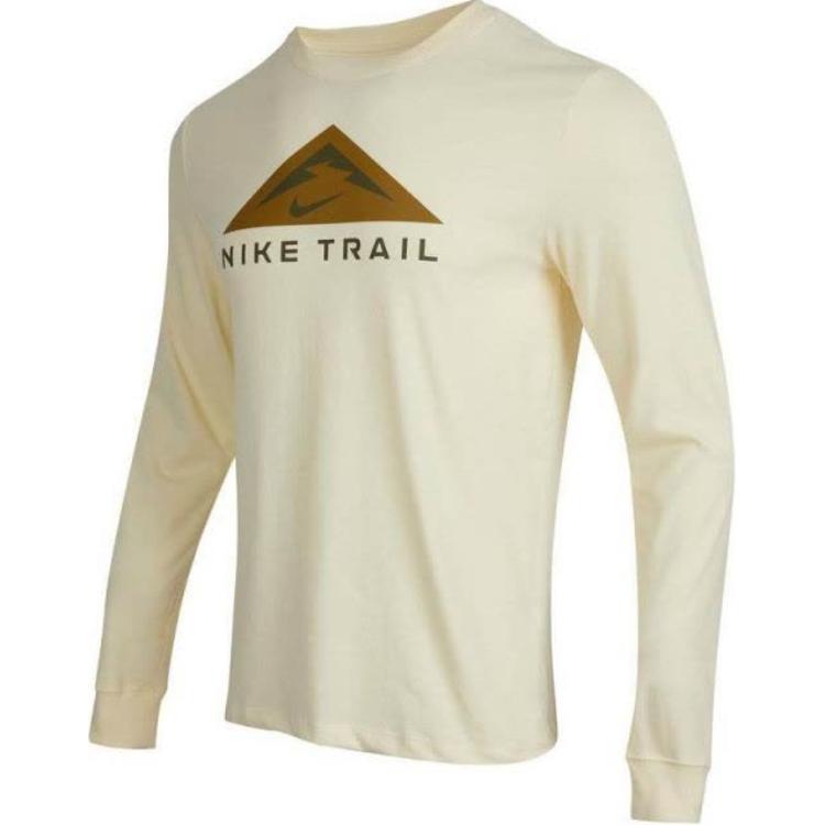 Nike Trail Dri-Fit Long Sleeve Running Crew Top Men Coconut Milk DV9382-113 XXL