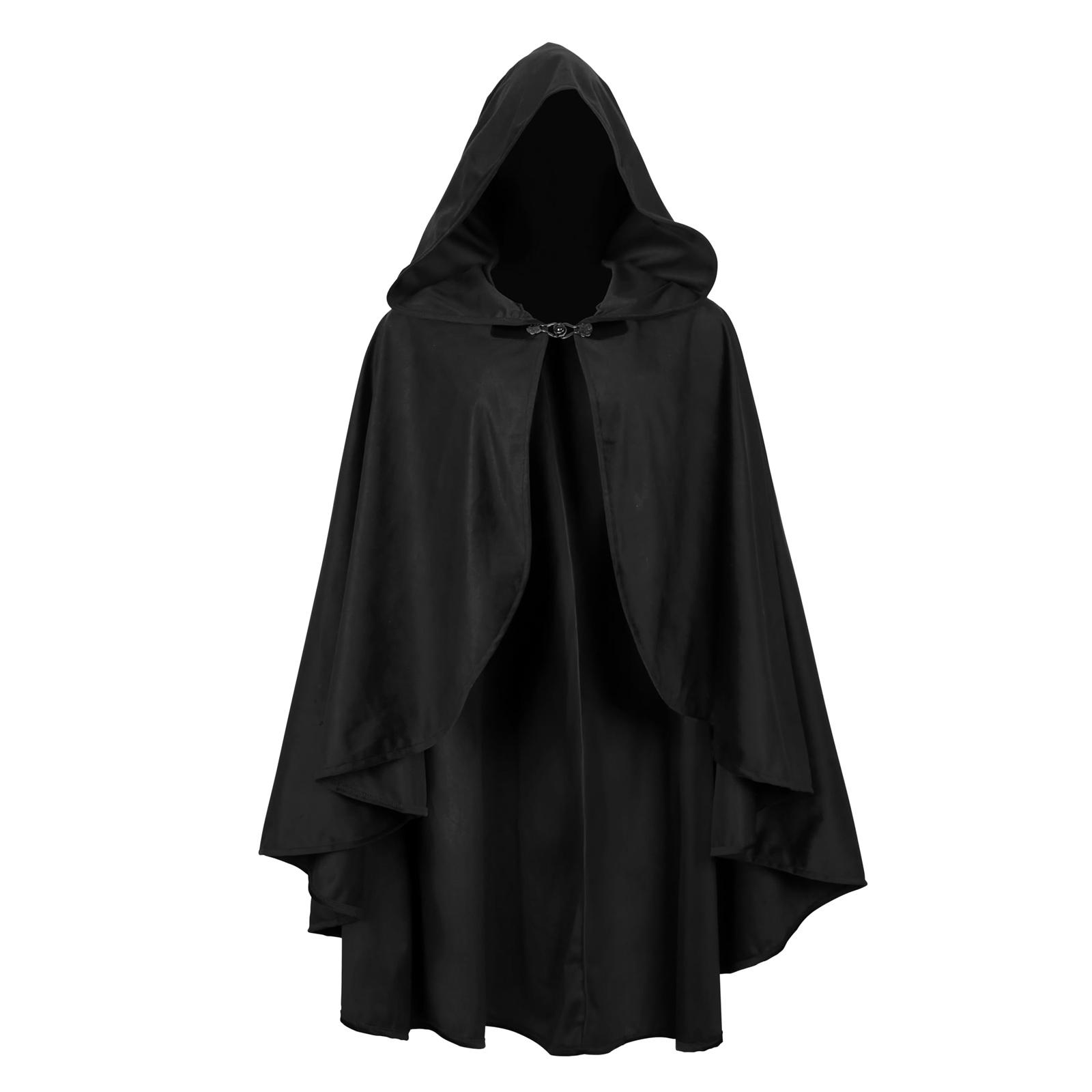 

Плащ с капюшоном короткий плащ с капюшоном для взрослых мужчин и женщин One Size чёрный