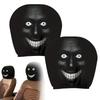 2 Pieces Printed Smiling Car Headrest Cover Halloween Fabric Car Seat Rest Cover Protector Anti-Dirty Automotive Protector