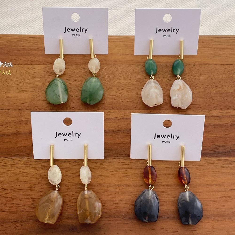 Irregular Color Resin Earrings Geometric Trendy Women Jewelry