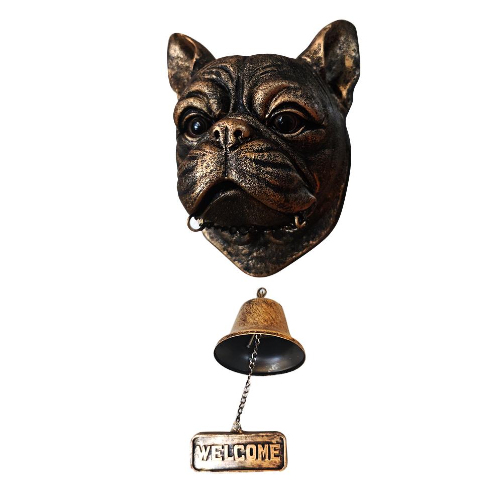 Dinner Bell Outdoor Dog Head Shape Welcome Doorbell Vintage Farmhouse Doorbell for Front Door Garden Sheds Cottage Retreats