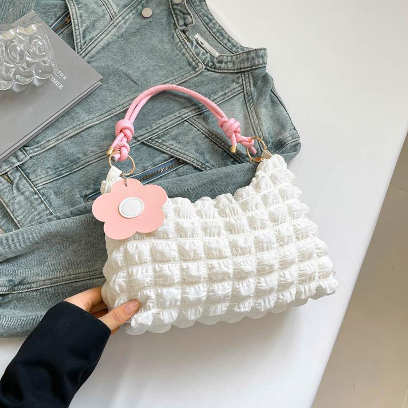 

Популярная сумка 2025 высокая мода плиссированная на плечо подмышку студенческая универсальная сумка на плечо