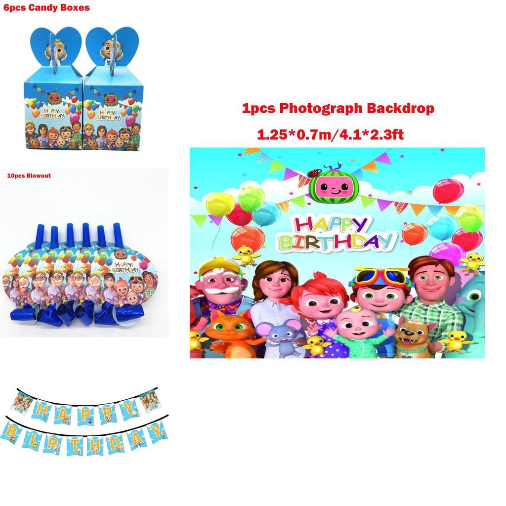 Colorful Kids Birthday Party Supplies Featuring Joyful Plates And Happy Banners
