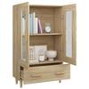 Buffet haut multi-rangement - UU - Chêne sonoma - 70x31x115 cm - Bois d'ingénierie C138