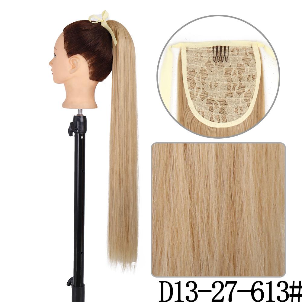 MISS WIG Synthetic 22 Inch Women Ribbons Long Straight Ponytail Hair Extensions Heat Resistant Ponytail Extensions for Women