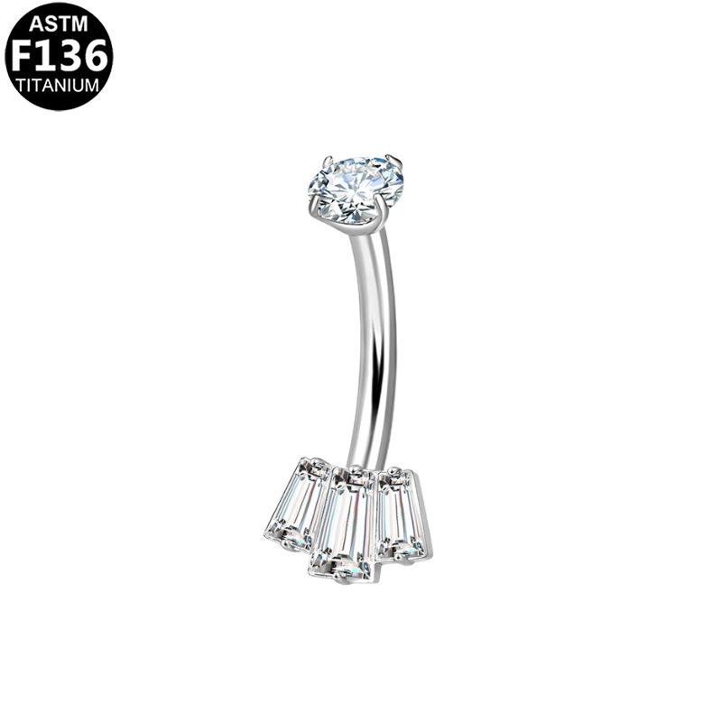 Stylish G23 Titanium Heart and Moon Belly Button Piercing Jewelry