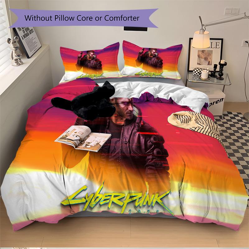 Cyberpunk Future Vision Print 3Pcs Bedding Setduvet Cover With 2 Bedropillowcase Home Birthday Gift