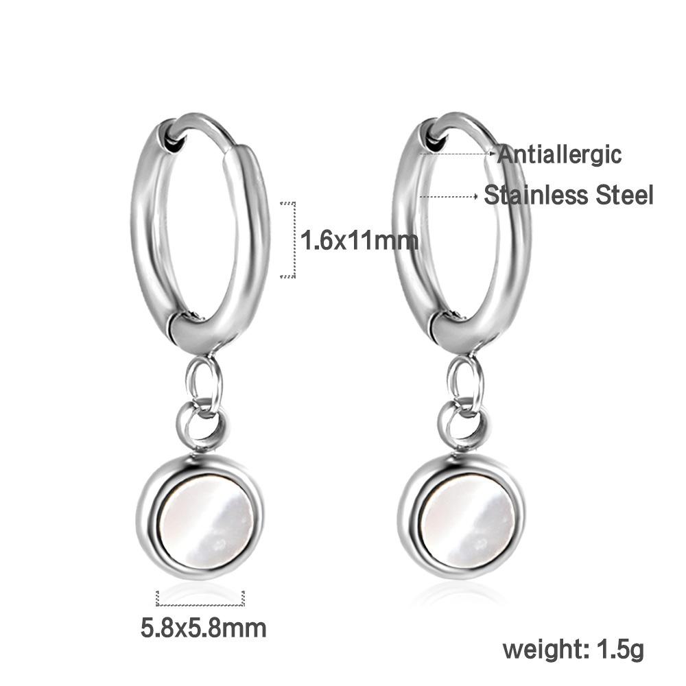 French Light Luxury White Shell Heart Ear Studs Ins Small Elegant Earrings