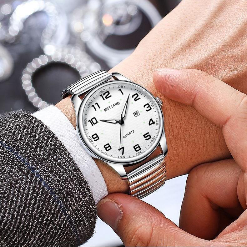 

In The Elderly Special Old Man Spring Belt Watch Men And Women Big Digital Parents Couple Waterproof Luminous Quartz