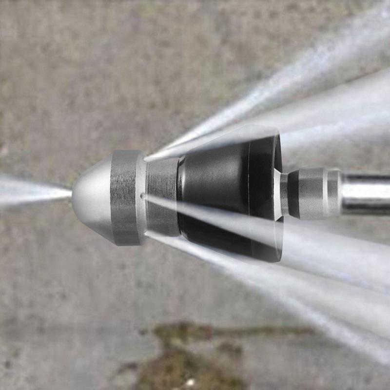 Metalen 1/4" Snelkoppeling Hogedrukreiniger 6-Jets Mondstuk Universele Wasmachine Afvoerpijp Baggeren Reinigingsmondstuk