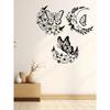 Handcrafted Moon Phase Metal Wall Art, Butterfly Flower Decor, Boho Nordic Home Decoration