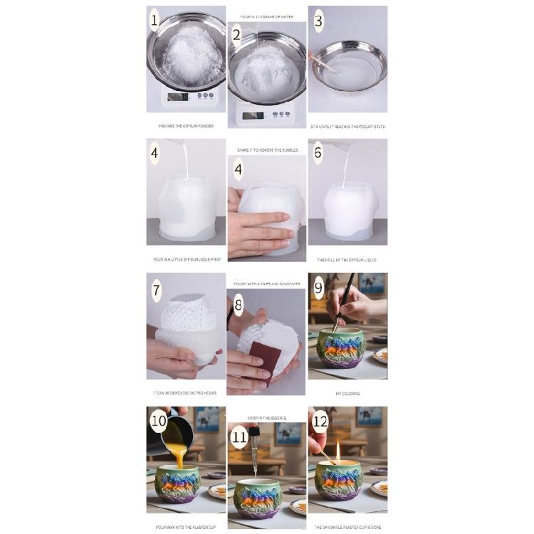 Horse Silicone Mold Resin Crafts Moulds Planter Flexible Reusable Mold for Creating Unique Decorative Items and Gifts