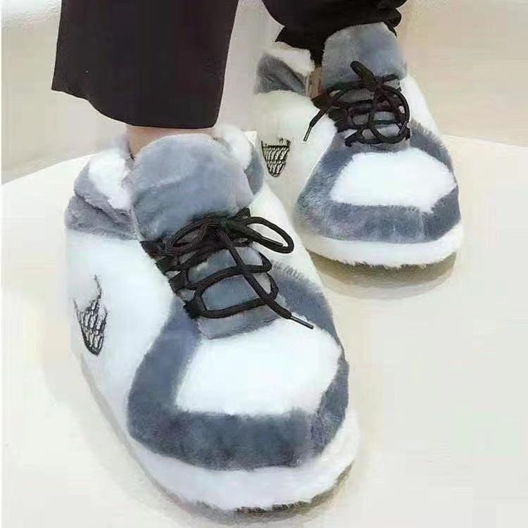 Unisex Plüschfell Winter Hausschuhe mit lustigem Kokosnuss-Design