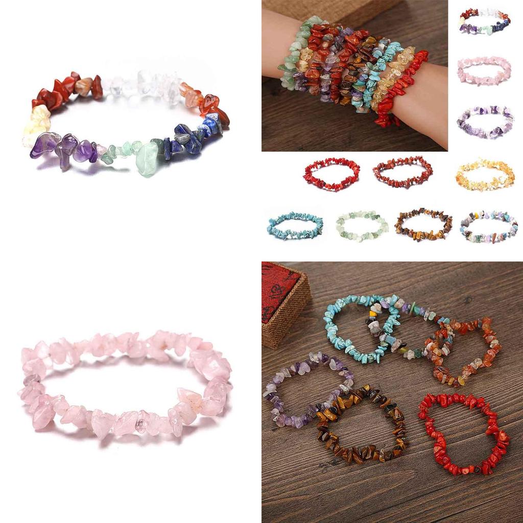 Exquisites natürliches unregelmäßiges Bergkristall Edelstein Splitter Stretch Armband