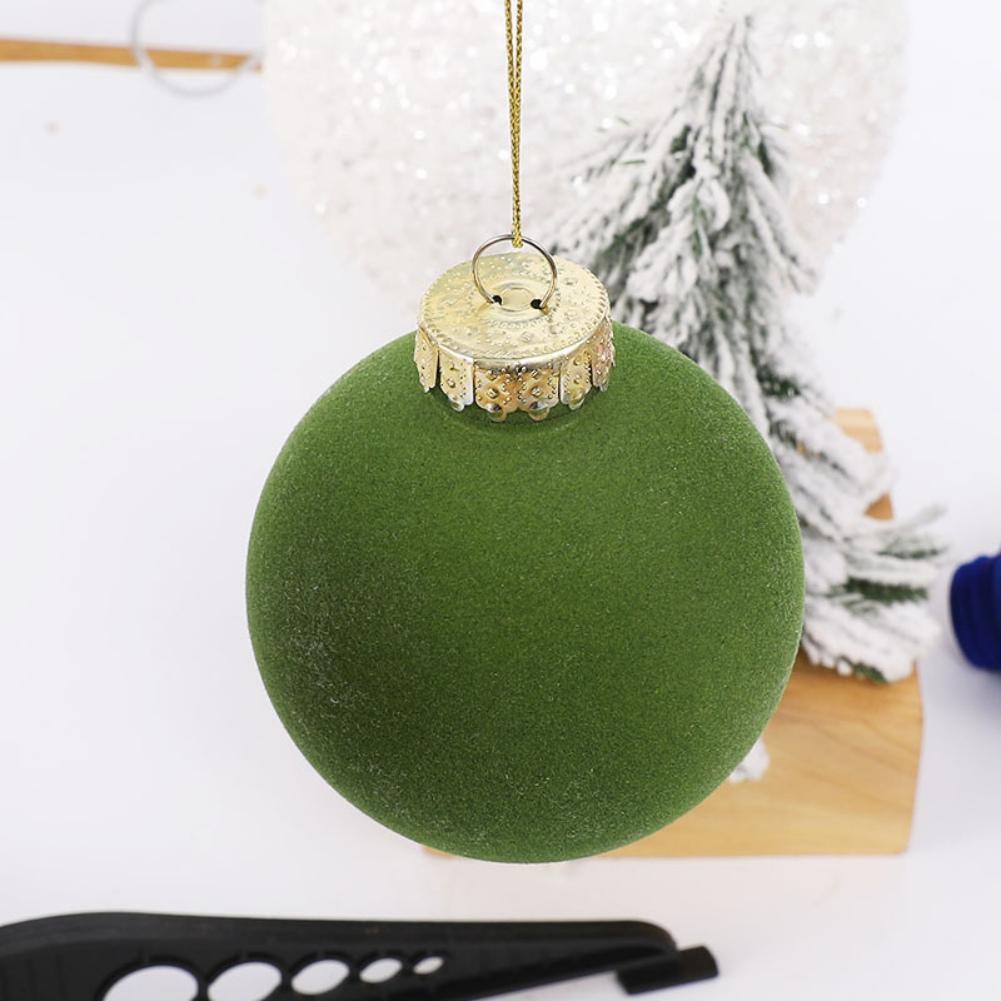12pcs Velvet Christmas Balls Bulk Flocked Christmas Tree Ball Ornaments Plastic Balls Xmas Tree Decorative Hanging Ornaments