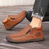 Classic Leather Men Boots Outdoor Zipper Design Men's Sneakers Slip On Breathable Casual Men's Shoes Leather Man Ankle Boots