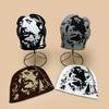 Autumn And Winter American Retro Portrait Jacquard Knitted Hat Men And Women Warm Personality Street Cold Hat Pullover Hat