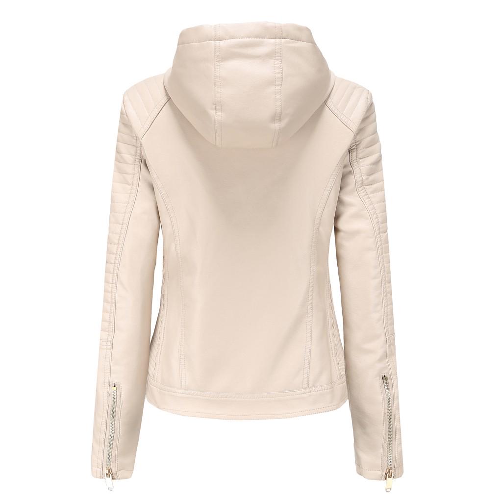 Winter Warm Women Short Coat Leather Jacket Zipper Tops Overcoat Outwear