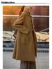 Plus Size Women's Mid-Length Wool Coat: 2025 Autumn/Winter New Loose Double-Faced Overcoat